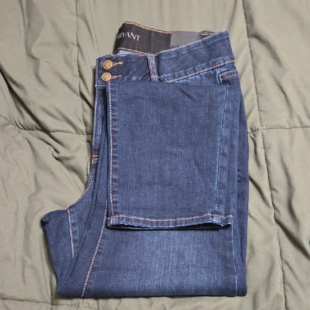 Lane Bryant Indigo Denim Pants 16S High Rise Straight Tighter Tummy Technology - Picture 4 of 9